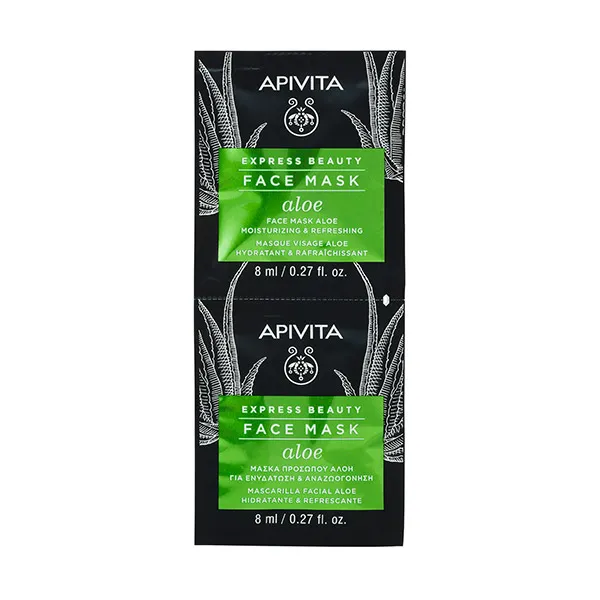Успокаивающая маска для лица Express Beauty Mascarilla Aloe Vera Apivita, 8 ml
Успокаивающая маска для лица Express Beauty Mascarilla Aloe Vera Apivita, 8 ml