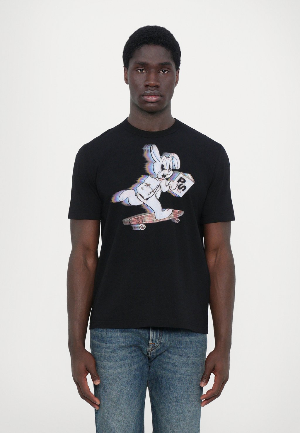 Футболка с принтом CASUAL FIT SKATE BUNNY PS Paul Smith, черный 
Футболка с принтом CASUAL FIT SKATE BUNNY PS Paul Smith, черный
