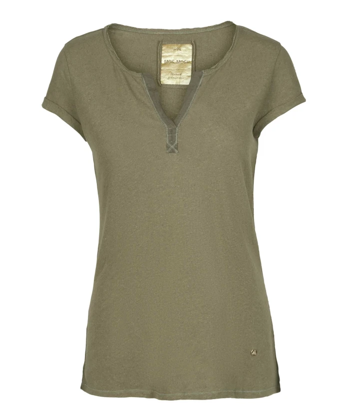 Футболка из льна и хлопка в армейском стиле Mos Mosh, зеленый
Футболка из льна и хлопка в армейском стиле Mos Mosh, зеленый