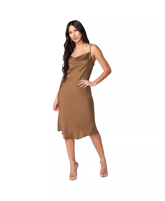 Женское атласное платье-комбинация миди Bebe, золотой
Женское атласное платье-комбинация миди Bebe, золотой