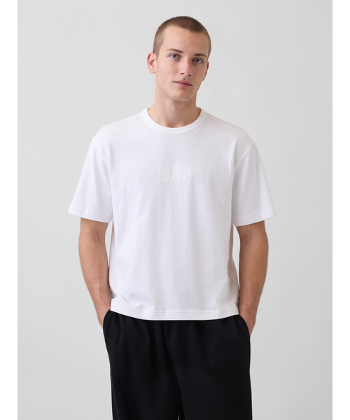 Футболка укороченная свободного кроя из плотной ткани с логотипом GAP 1969, белая
Футболка укороченная свободного кроя из плотной ткани с логотипом GAP 1969, белая