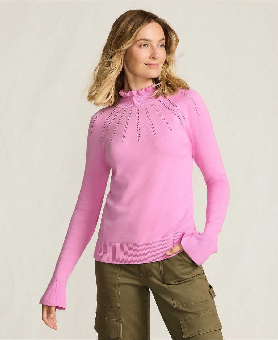 Женский хлопковый свитер с высоким воротником и ажурной отделкой Lands' End, Aster pink
Женский хлопковый свитер с высоким воротником и ажурной отделкой Lands' End, Aster pink