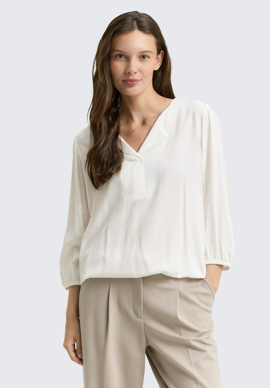 Блуза TOM TAILOR WITH V-NECK, Whisper White/Off-White
Блуза TOM TAILOR WITH V-NECK, Whisper White/Off-White