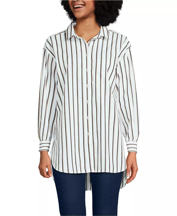 Женская удлинённая туника из поплина без жалюзи Lands' End, белый
Женская удлинённая туника из поплина без жалюзи Lands' End, белый