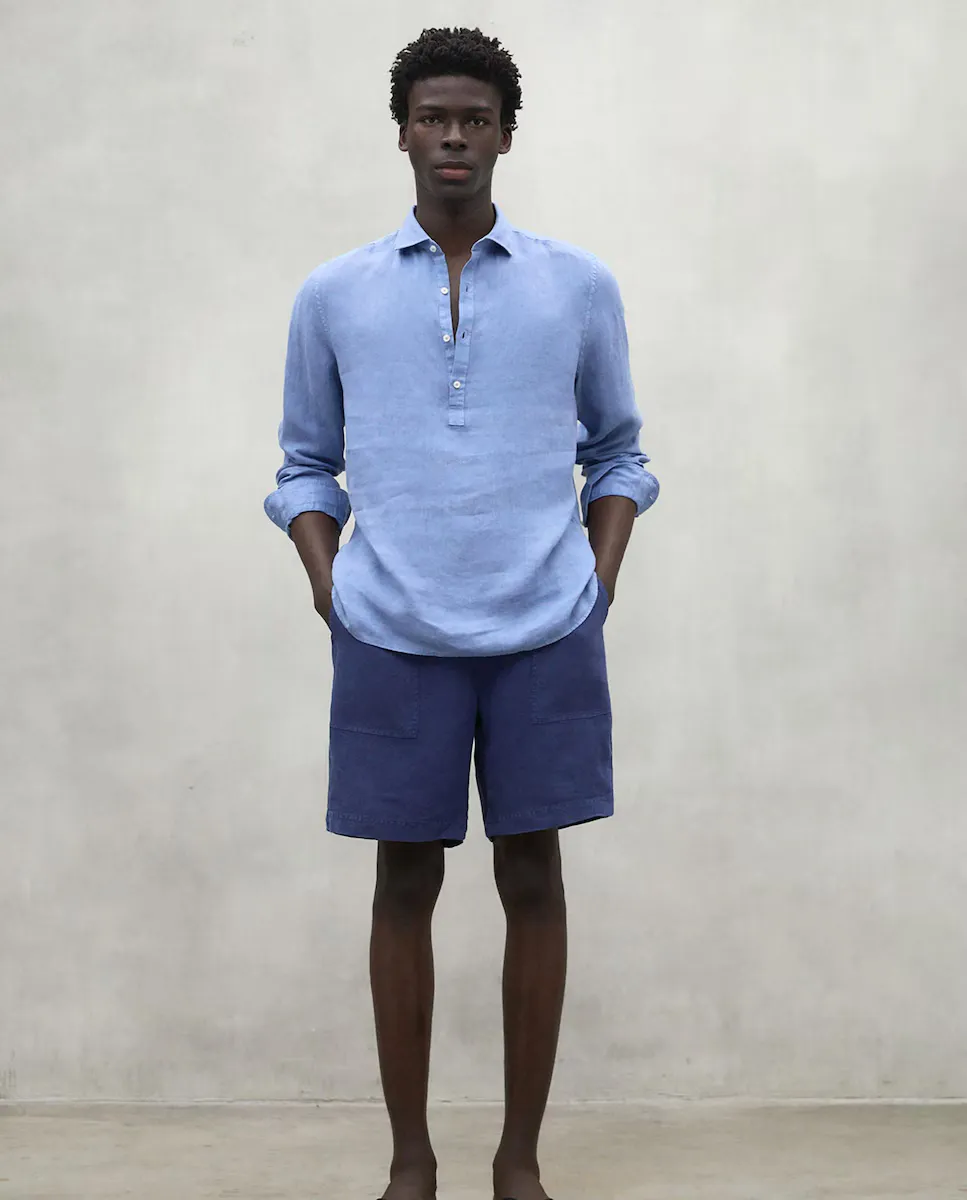 Мужские льняные шорты с эластичным поясом и регулировкой шнурком Ecoalf, синий
Мужские льняные шорты с эластичным поясом и регулировкой шнурком Ecoalf, синий