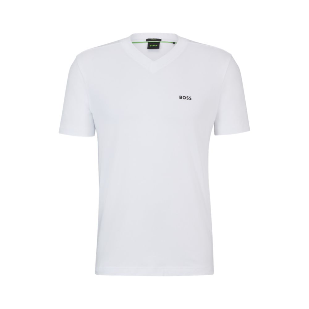 Футболка прямого кроя из эластичного хлопка с контрастным логотипом BOSS, белый
Футболка прямого кроя из эластичного хлопка с контрастным логотипом BOSS, белый