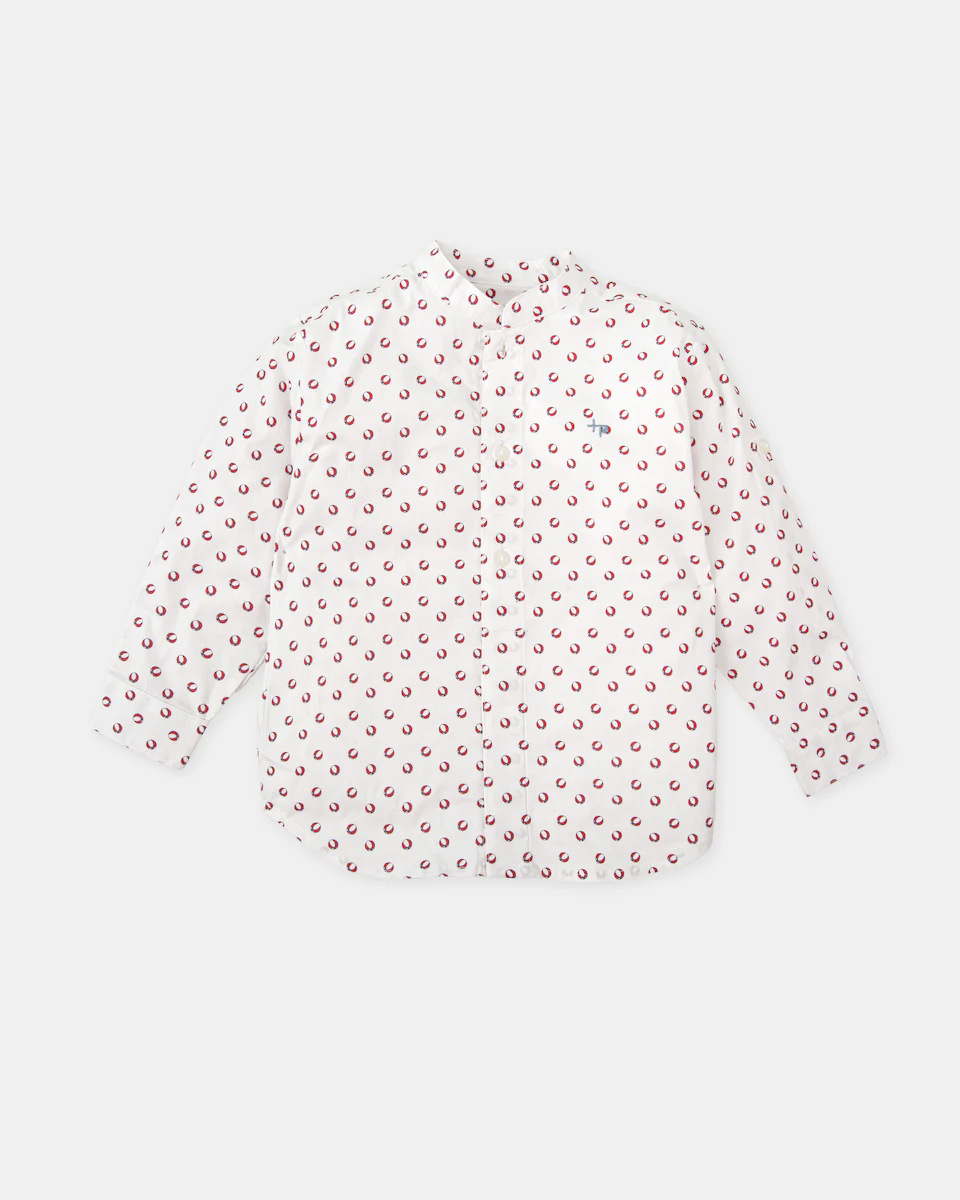 Рубашка для мальчика с длинными рукавами и шариками с принтом воротника мао Tutto Piccolo, белый
Рубашка для мальчика с длинными рукавами и шариками с принтом воротника мао Tutto Piccolo, белый