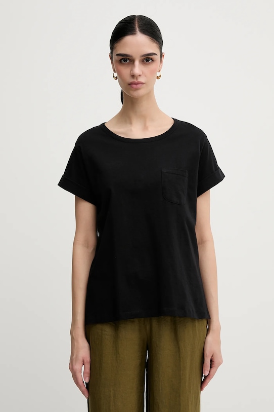 Хлопковая футболка Sisley, черный 
Хлопковая футболка Sisley, черный