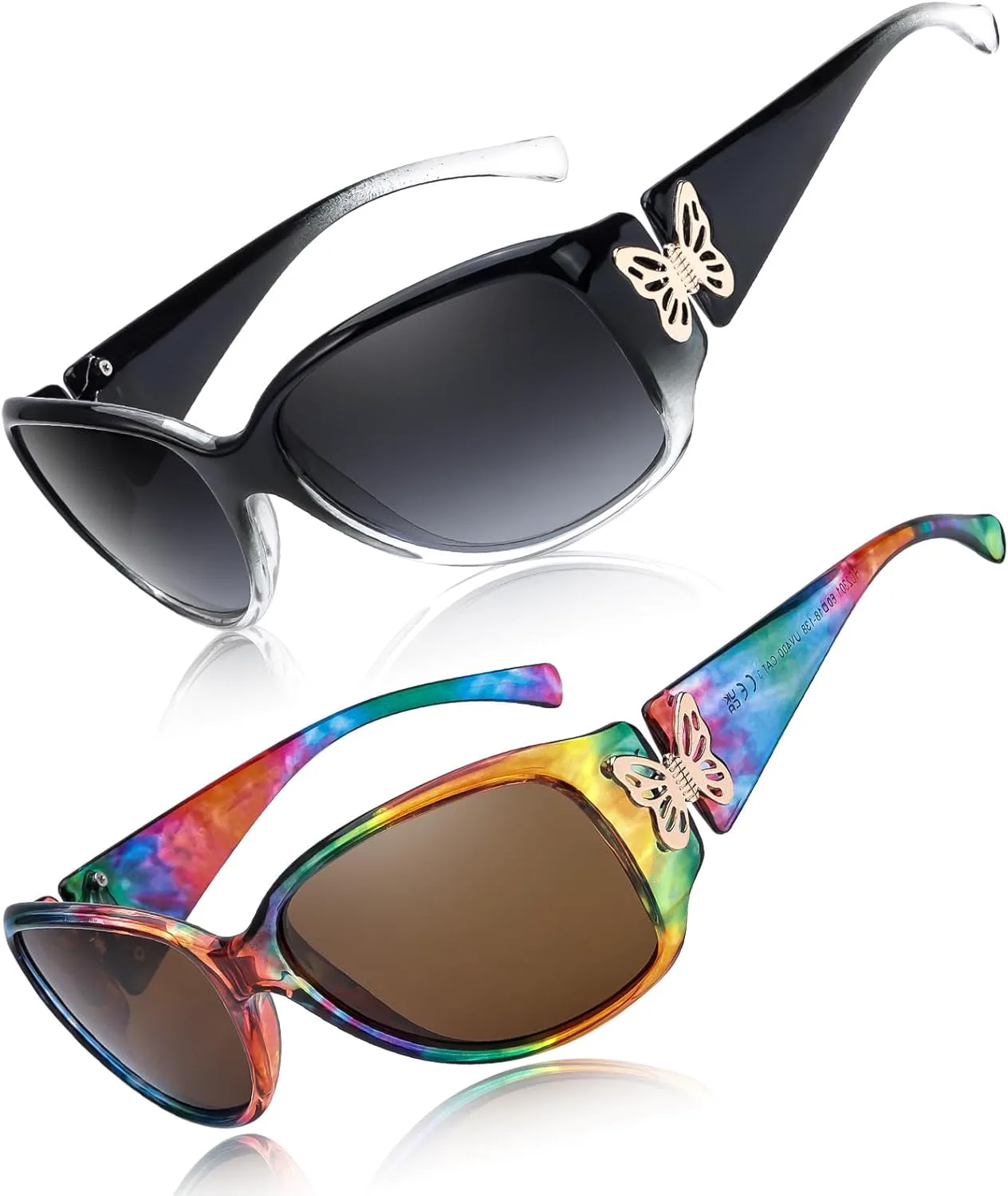 Женские поляризованные солнцезащитные очки LVIOE с модным дизайном в виде бабочки и защитой от УФ-излучения UV400 LS2301, A01 (2 Pack) Rainbow + Gradient Black
Женские поляризованные солнцезащитные очки LVIOE с модным дизайном в виде бабочки и защитой от УФ-излучения UV400 LS2301, A01 (2 Pack) Rainbow + Gradient Black