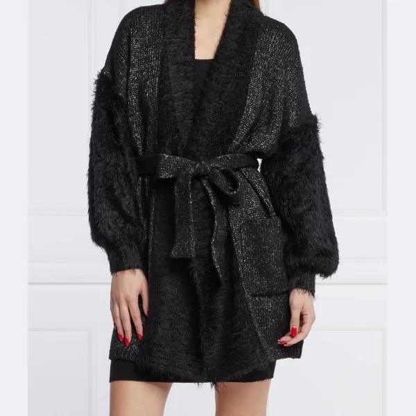 Кардиган свободного кроя с добавлением шерсти Liu Jo, черный 
Кардиган свободного кроя с добавлением шерсти Liu Jo, черный