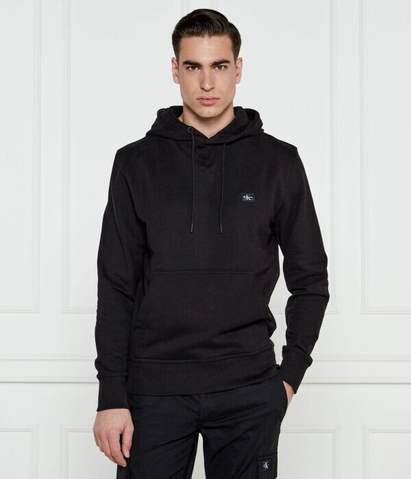 Толстовка мужская Calvin Klein Jeans однотонная с капюшоном, черный 
Толстовка мужская Calvin Klein Jeans однотонная с капюшоном, черный