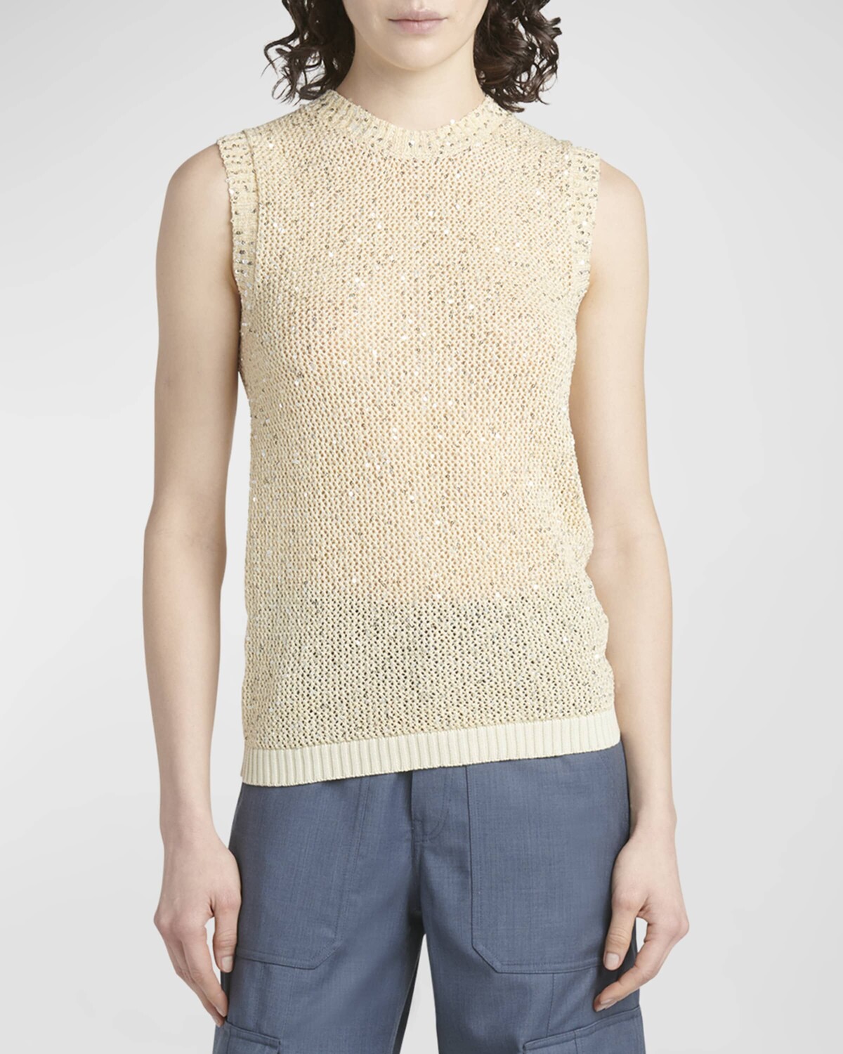 Трикотажная майка Journey с пайетками Golden Goose, цвет Heritage White 
Трикотажная майка Journey с пайетками Golden Goose, цвет Heritage White