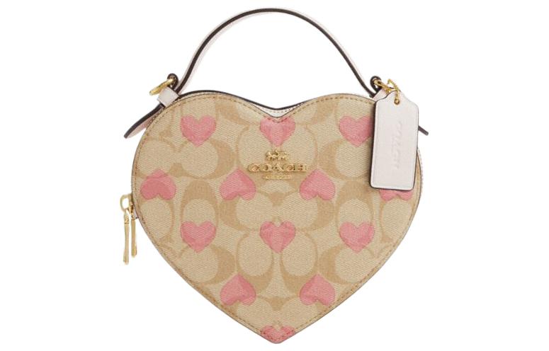 Сумка-коробка Heart PVC с кожаной вставкой, через плечо, кроссбоди, ручная Trumpets Женская Светло-бежевая COACH 
Сумка-коробка Heart PVC с кожаной вставкой, через плечо, кроссбоди, ручная Trumpets Женская Светло-бежевая COACH