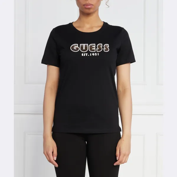Футболка стандартного кроя с логотипом SS, затененный логотип Guess, черный 
Футболка стандартного кроя с логотипом SS, затененный логотип Guess, черный