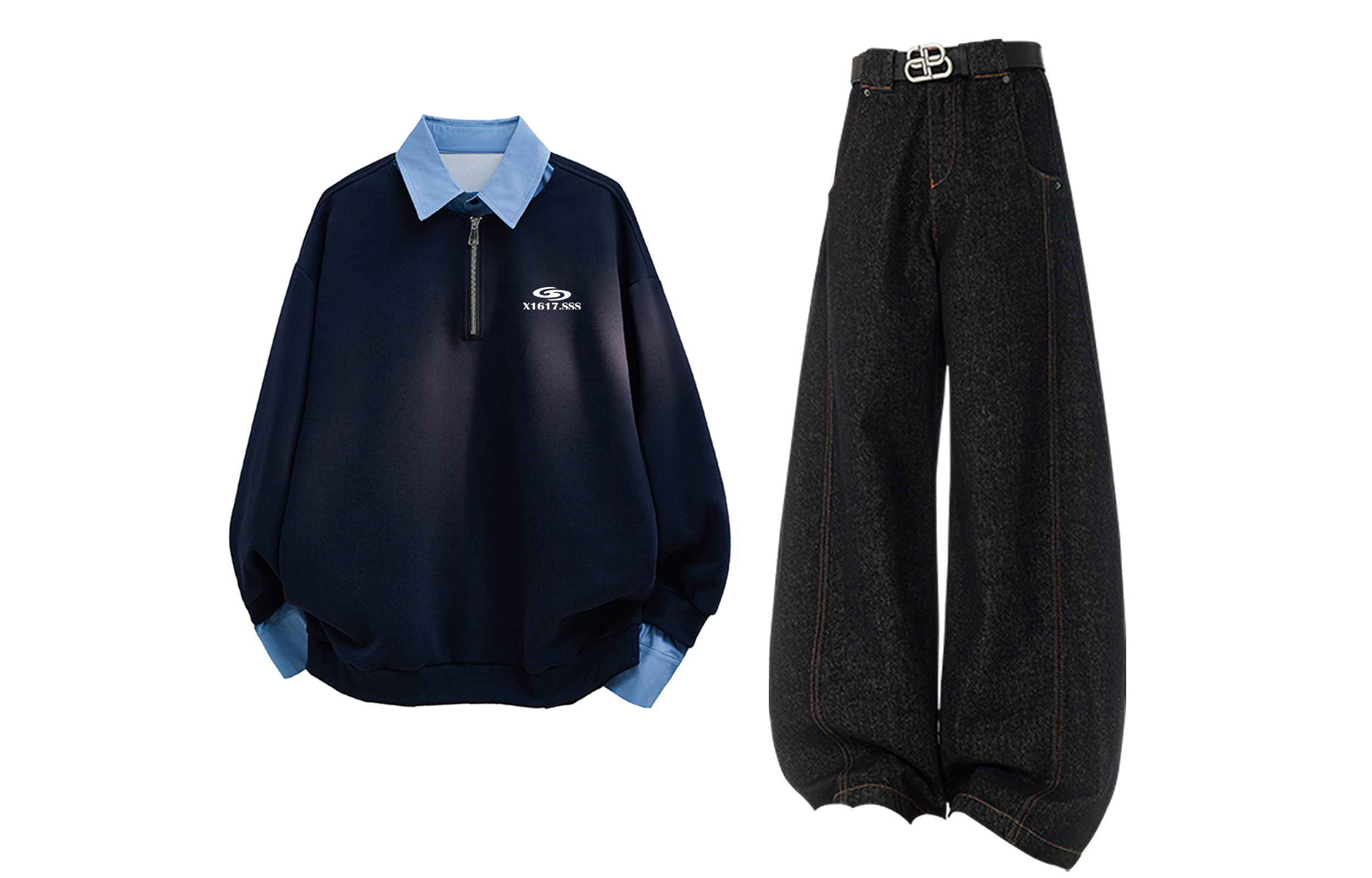 Повседневная спортивная одежда Unisex с лацканом Moderate X1617, темно-синий top+черный jeans
Повседневная спортивная одежда Unisex с лацканом Moderate X1617, темно-синий top+черный jeans