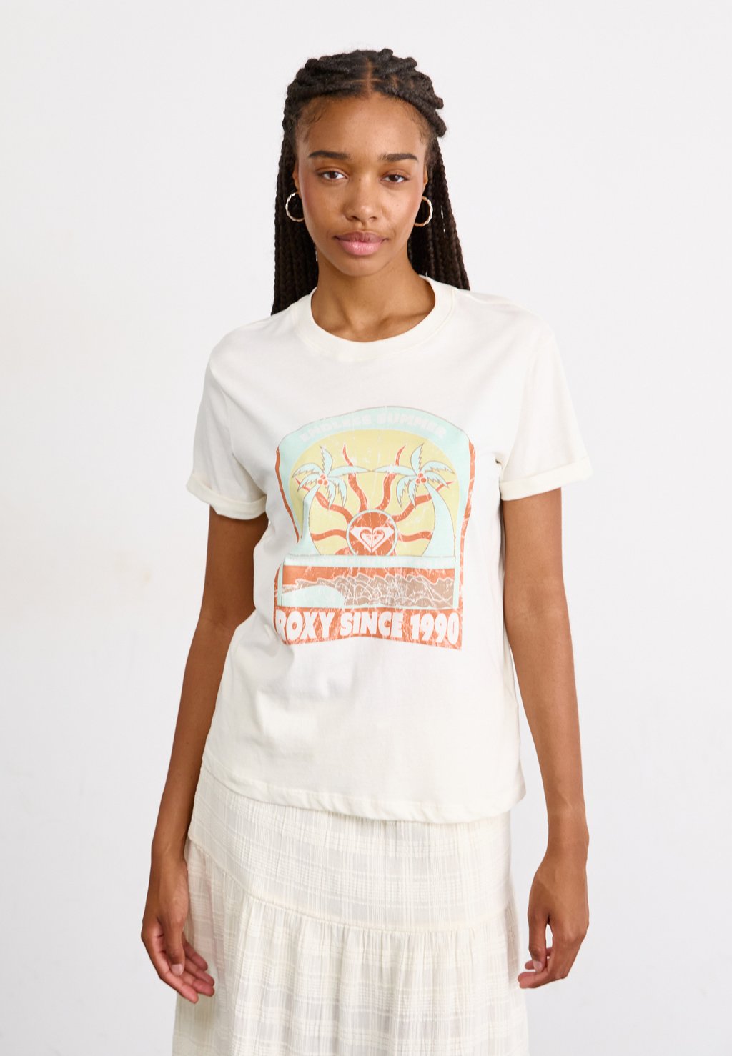 Футболка с принтом OCEANREGULAR POSTER Roxy, кремовый 
Футболка с принтом OCEANREGULAR POSTER Roxy, кремовый