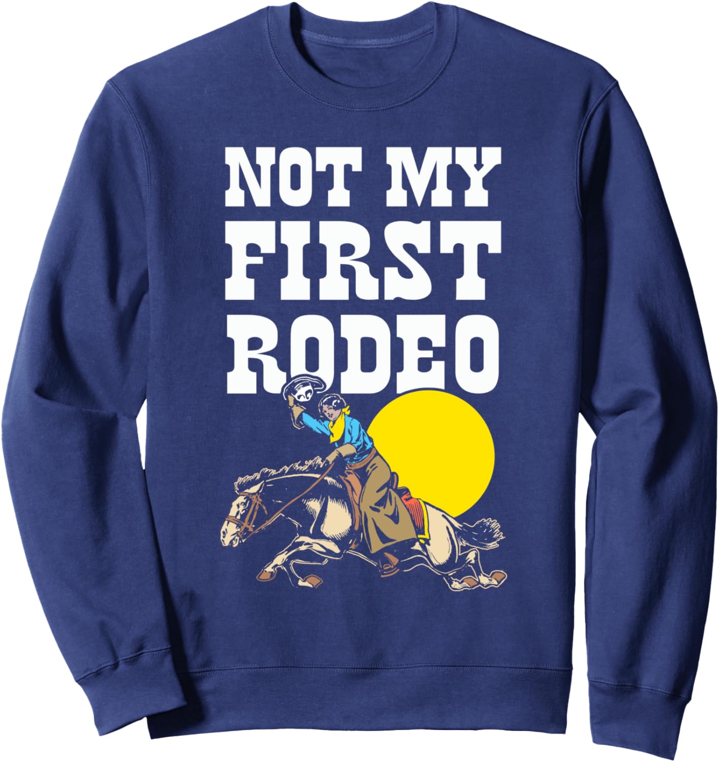 Не первое мое родео! Забавная винтажная толстовка в стиле вестерн с изображением девушки-участницы родео Festy Rave Tees, темно-синий
Не первое мое родео! Забавная винтажная толстовка в стиле вестерн с изображением девушки-участницы родео Festy Rave Tees, темно-синий