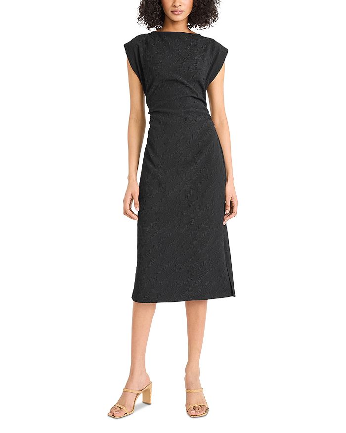 Текстурированное платье миди с короткими рукавами-капо Luxely, черный
Текстурированное платье миди с короткими рукавами-капо Luxely, черный