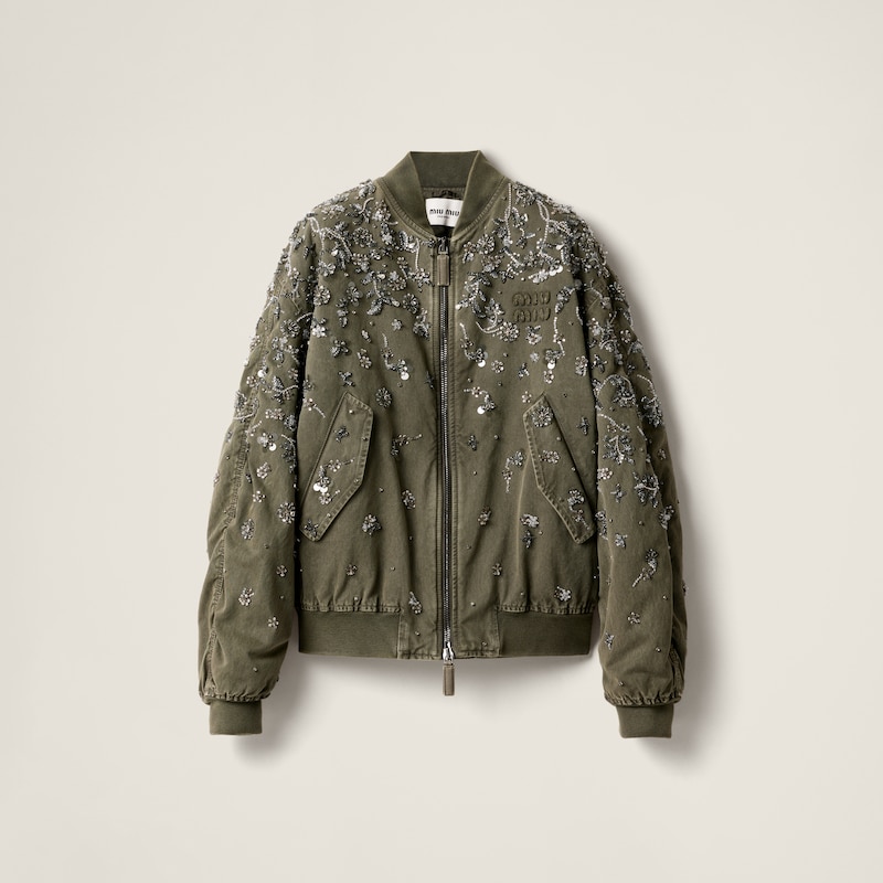 Куртка-Бомбер из габардина, окрашенного в готовом виде Miu Miu, зеленый
Куртка-Бомбер из габардина, окрашенного в готовом виде Miu Miu, зеленый