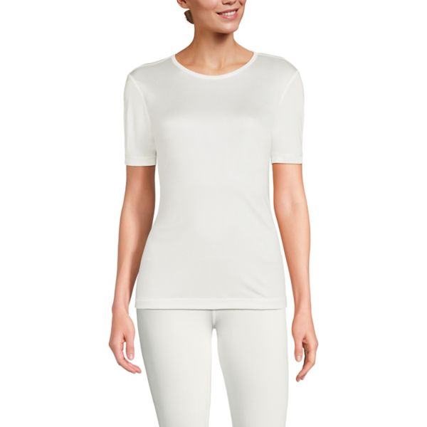 Женская шелковая термопижама с коротким рукавом и круглым вырезом Lands' End, белый
Женская шелковая термопижама с коротким рукавом и круглым вырезом Lands' End, белый