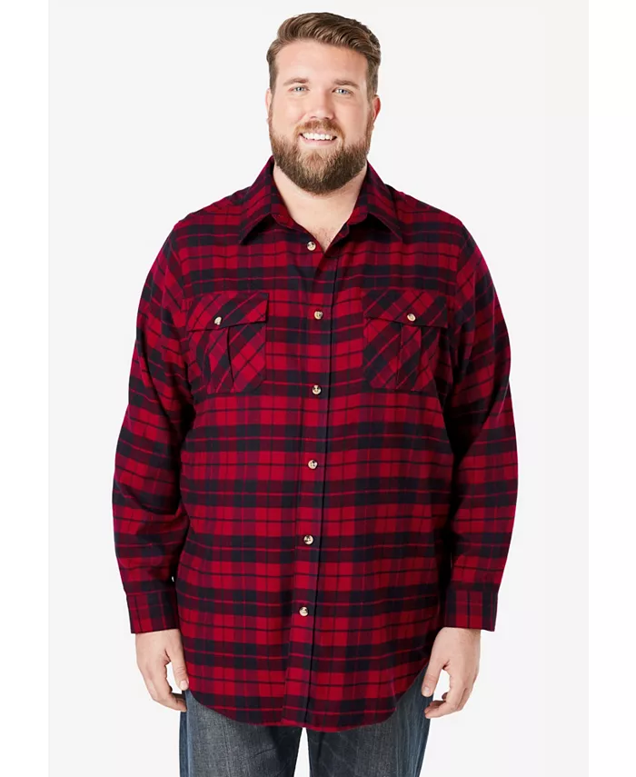 Большая и высокая сигнатурная клетчатая фланелевая рубашка Kingsize, красный
Большая и высокая сигнатурная клетчатая фланелевая рубашка Kingsize, красный
