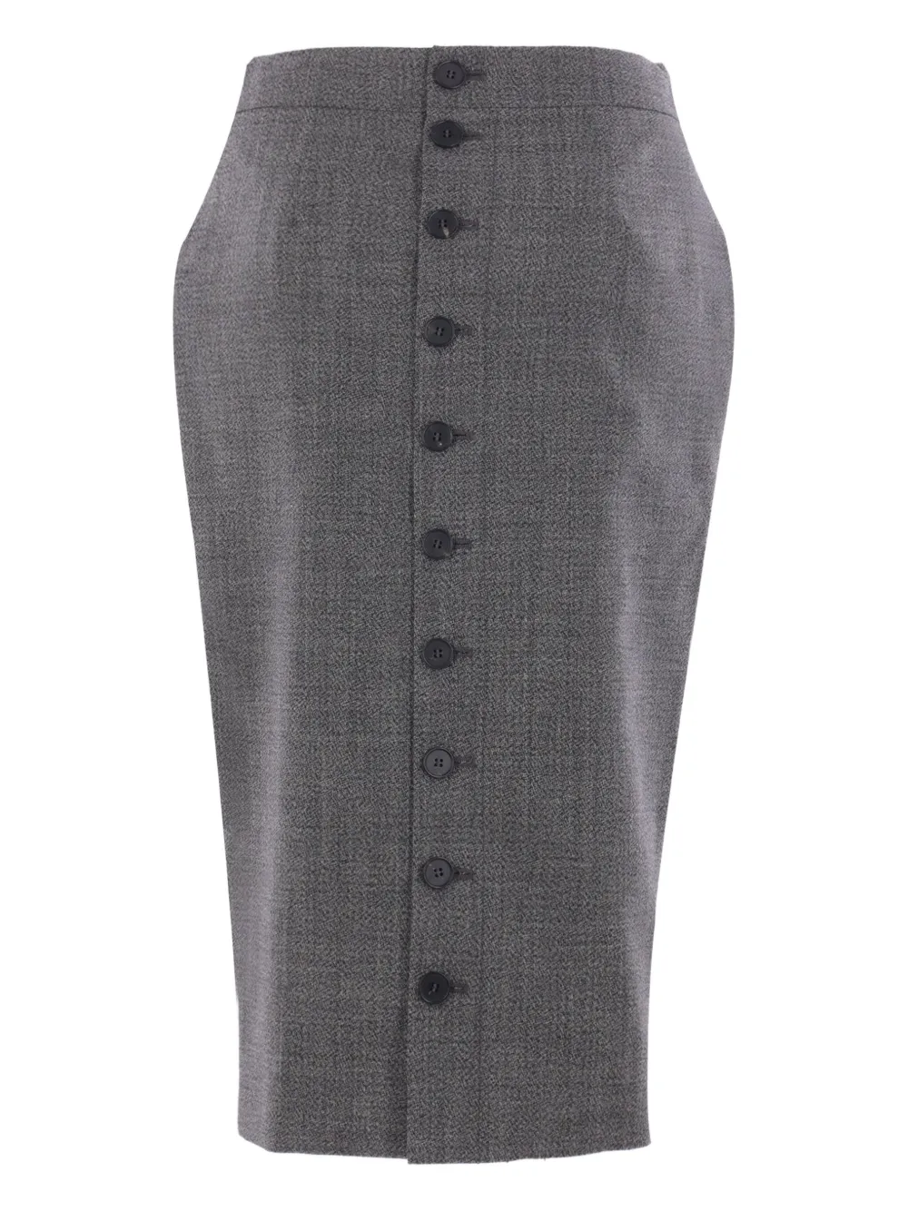 Шерстяная юбка на пуговицах Alexander McQueen, серый 
Шерстяная юбка на пуговицах Alexander McQueen, серый