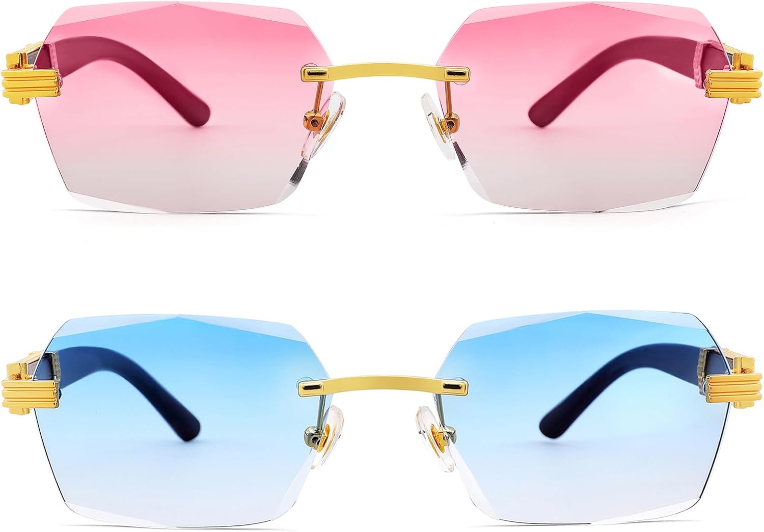 Солнцезащитные очки Pro Acme без оправы, прямоугольной формы, для мужчин и женщин, шестиугольные солнцезащитные очки, безрамочные очки в стиле Y2K, B2 2 Pack (Pink Gradient + Blue Gradient)
Солнцезащитные очки Pro Acme без оправы, прямоугольной формы, для мужчин и женщин, шестиугольные солнцезащитные очки, безрамочные очки в стиле Y2K, B2 2 Pack (Pink Gradient + Blue Gradient)