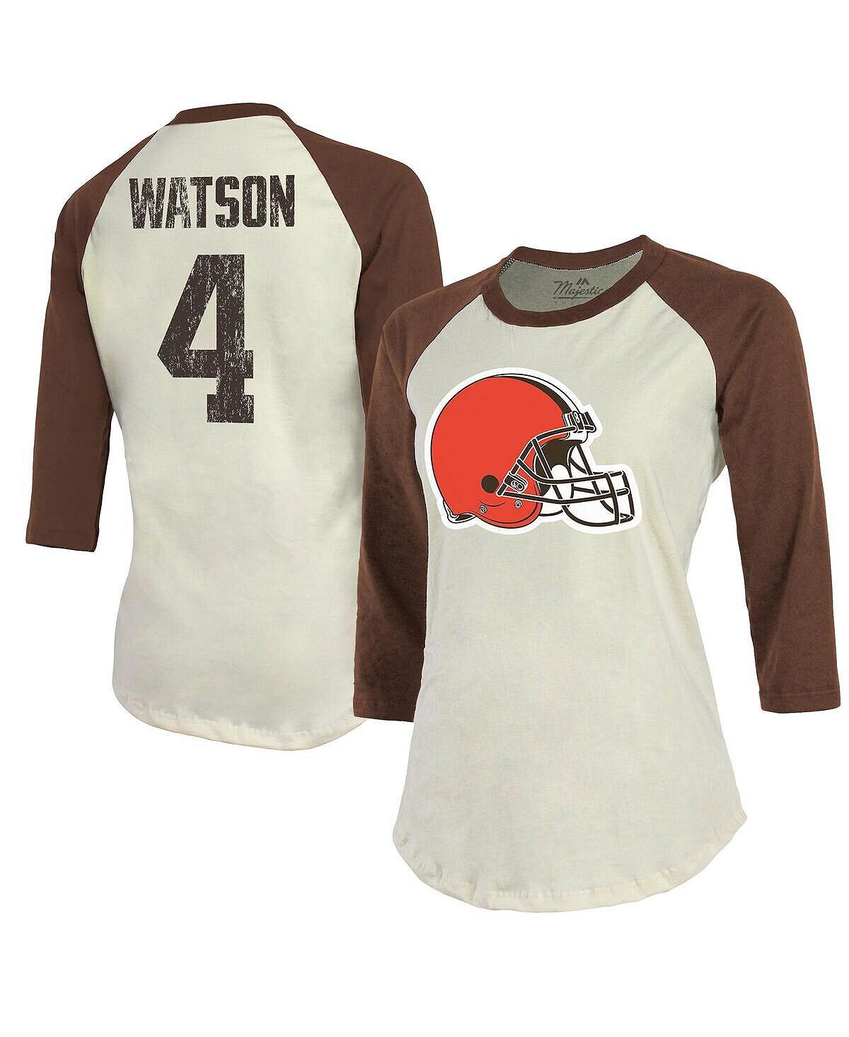 Женские нитки Deshaun Watson Cream, Brown Cleveland Browns Футболка с именем и номером реглан с рукавами 3/4 Majestic
Женские нитки Deshaun Watson Cream, Brown Cleveland Browns Футболка с именем и номером реглан с рукавами 3/4 Majestic