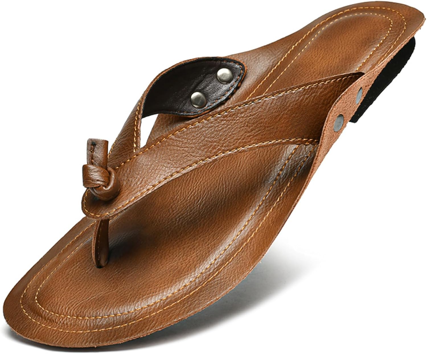 Мужские кожаные шлепанцы Lossarye с ремешком между пальцев, удобные и стильные, ретро, летние, нескользящие пляжные сандалии, коричневый
Мужские кожаные шлепанцы Lossarye с ремешком между пальцев, удобные и стильные, ретро, летние, нескользящие пляжные сандалии, коричневый