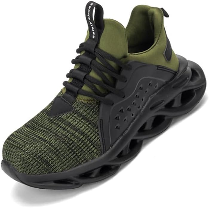 Мужские защитные кроссовки KYOESCAI с стальным носком, удобные, противоударные, с эргономичным дизайном, легкие и дышащие обувь, зеленый
Мужские защитные кроссовки KYOESCAI с стальным носком, удобные, противоударные, с эргономичным дизайном, легкие и дышащие обувь, зеленый