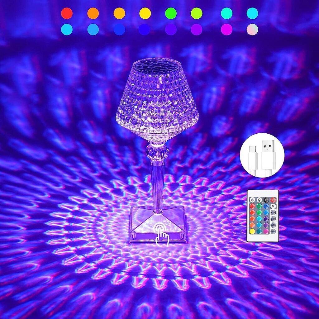16 цветов RGB USB Diamond Настольная лампа Акриловый светильник для бара Спальня Прикроватные хрустальные светодиодные настольные лампы Ночные светильники, с пультом дистанционного управления LAMON
16 цветов RGB USB Diamond Настольная лампа Акриловый светильник для бара Спальня Прикроватные хрустальные светодиодные настольные лампы Ночные светильники, с пультом дистанционного управления LAMON