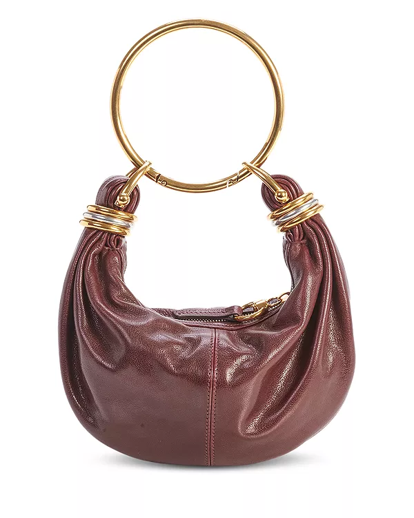 Миниатюрная кожаная сумка-хобо с браслетом Chloé, красный
Миниатюрная кожаная сумка-хобо с браслетом Chloé, красный