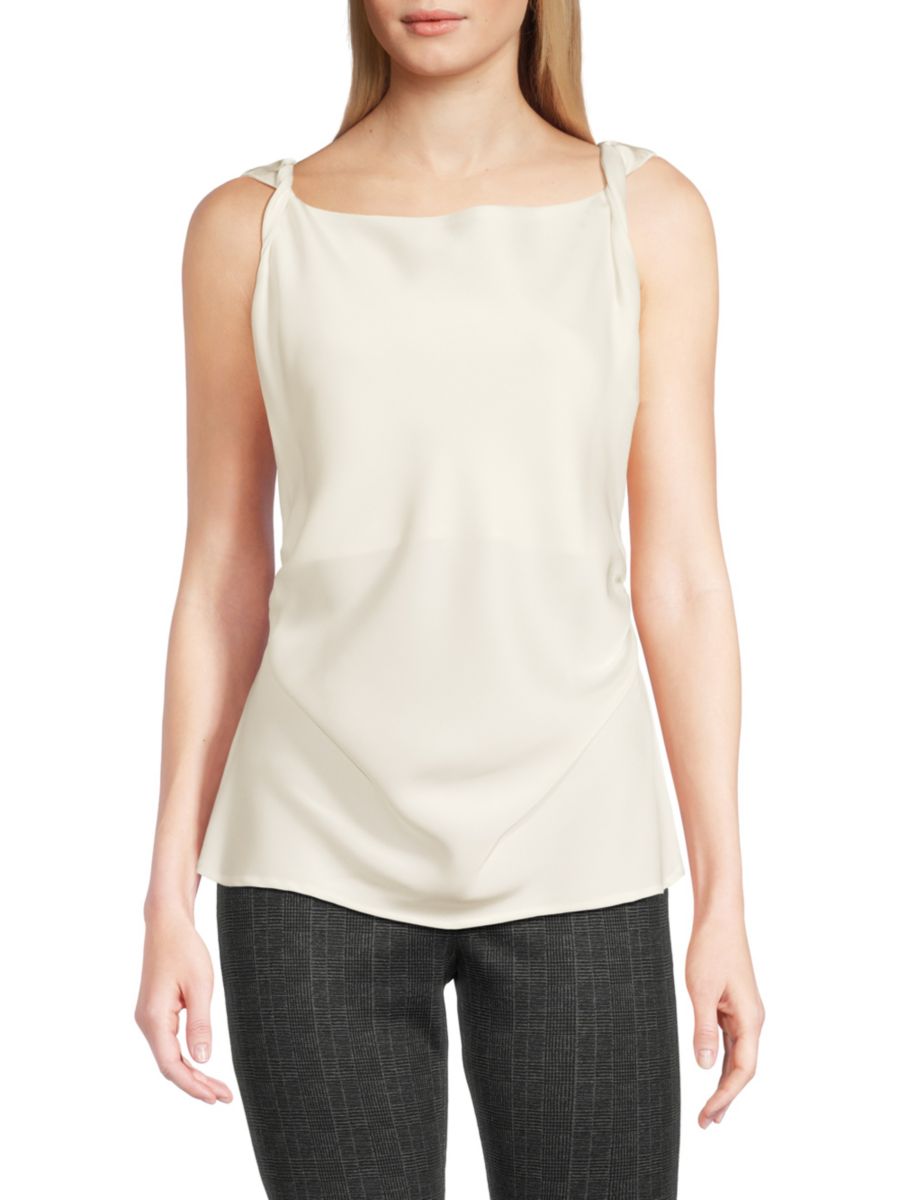 Атласная майка с узлом на бретельках Calvin Klein, кремовый
Атласная майка с узлом на бретельках Calvin Klein, кремовый