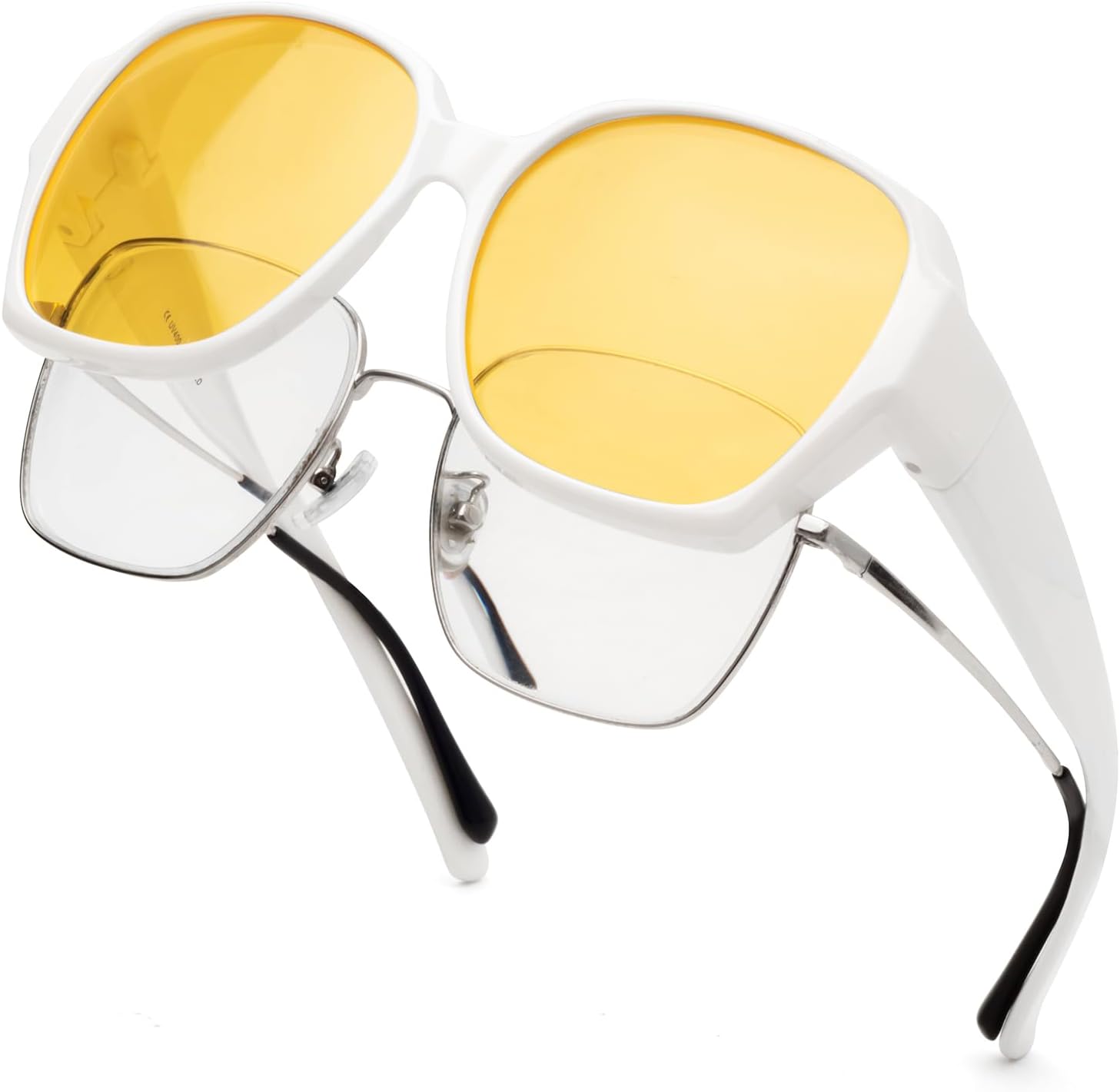 Солнцезащитные очки Face Shadow для женщин, надеваемые поверх очков, с поляризованной защитой от УФ-излучения, подходят для ношения поверх очков с диоптриями, легкие, White Frame / Night Vision Yellow Lens
Солнцезащитные очки Face Shadow для женщин, надеваемые поверх очков, с поляризованной защитой от УФ-излучения, подходят для ношения поверх очков с диоптриями, легкие, White Frame / Night Vision Yellow Lens