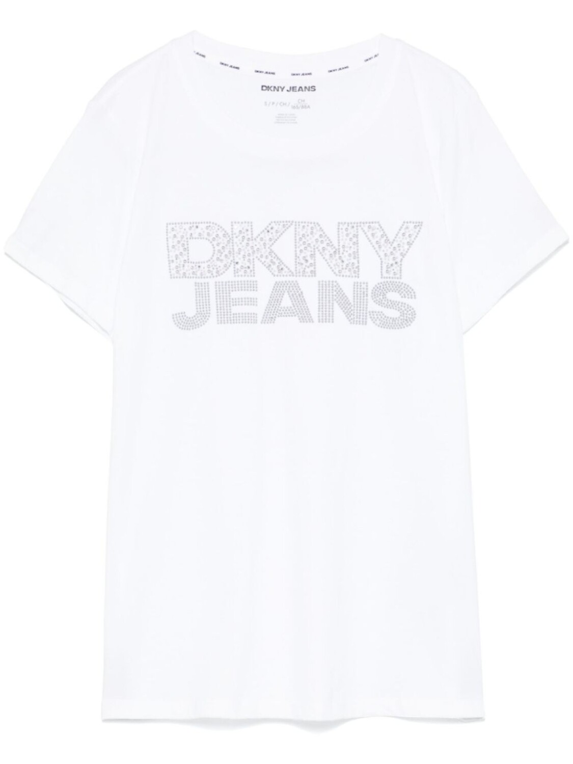 Футболка с логотипом DKNY с заклепками, белый 
Футболка с логотипом DKNY с заклепками, белый