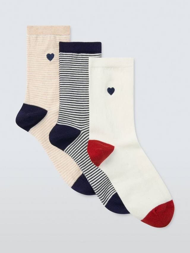 Носки до щиколотки с полосками и сердечками John Lewis, Pack of 3, Blue/Red
Носки до щиколотки с полосками и сердечками John Lewis, Pack of 3, Blue/Red