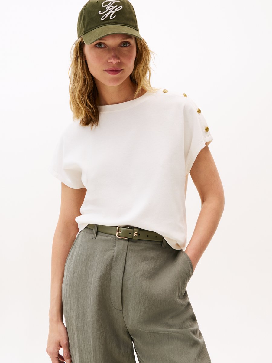 Футболка Tommy Hilfiger GOLD BUTTON TEE, Ivory Silk/Off-White
Футболка Tommy Hilfiger GOLD BUTTON TEE, Ivory Silk/Off-White