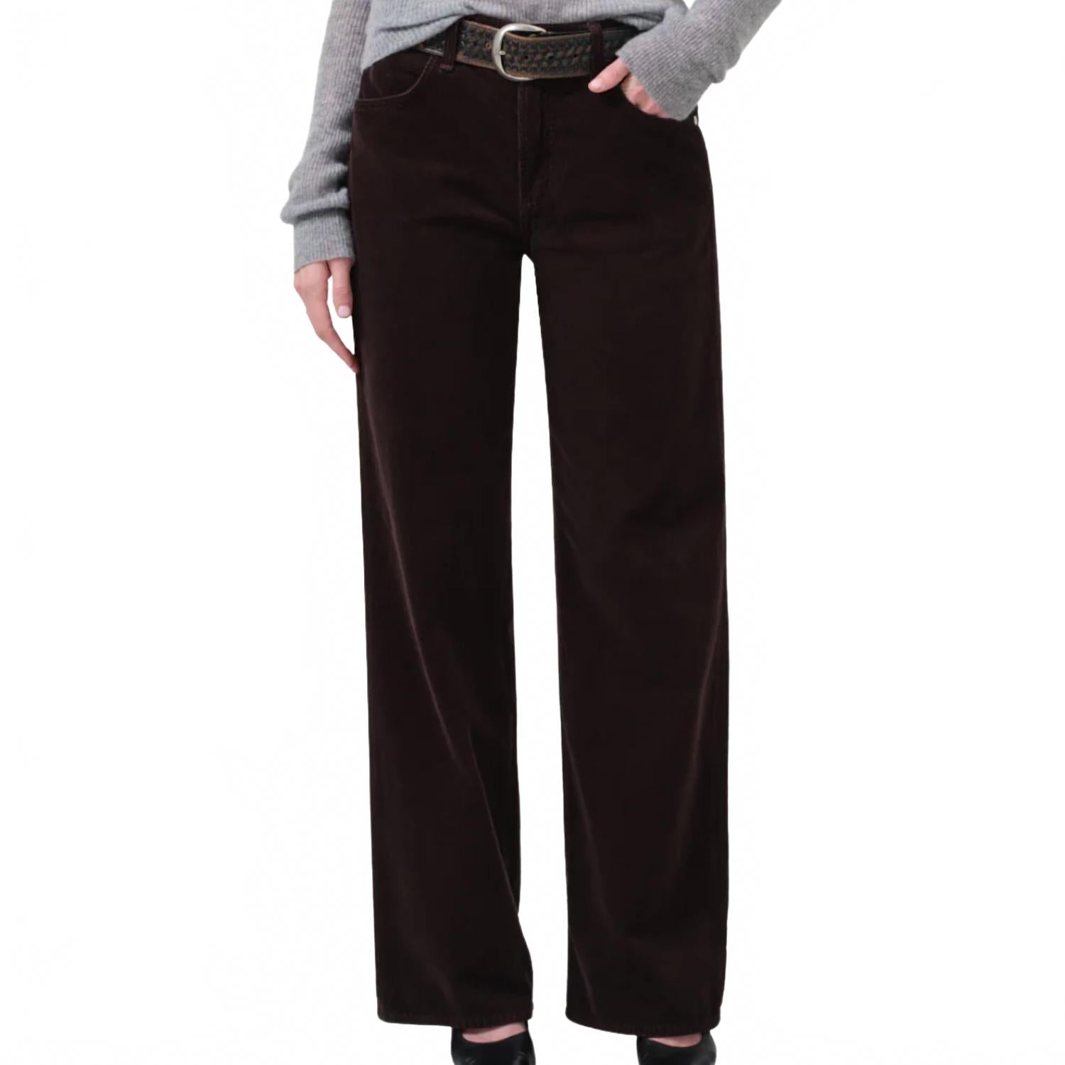 Annina Высокая посадка Широкие брюки 30" из вельвета в цвете гвоздики Citizens of Humanity, Clove
Annina Высокая посадка Широкие брюки 30" из вельвета в цвете гвоздики Citizens of Humanity, Clove