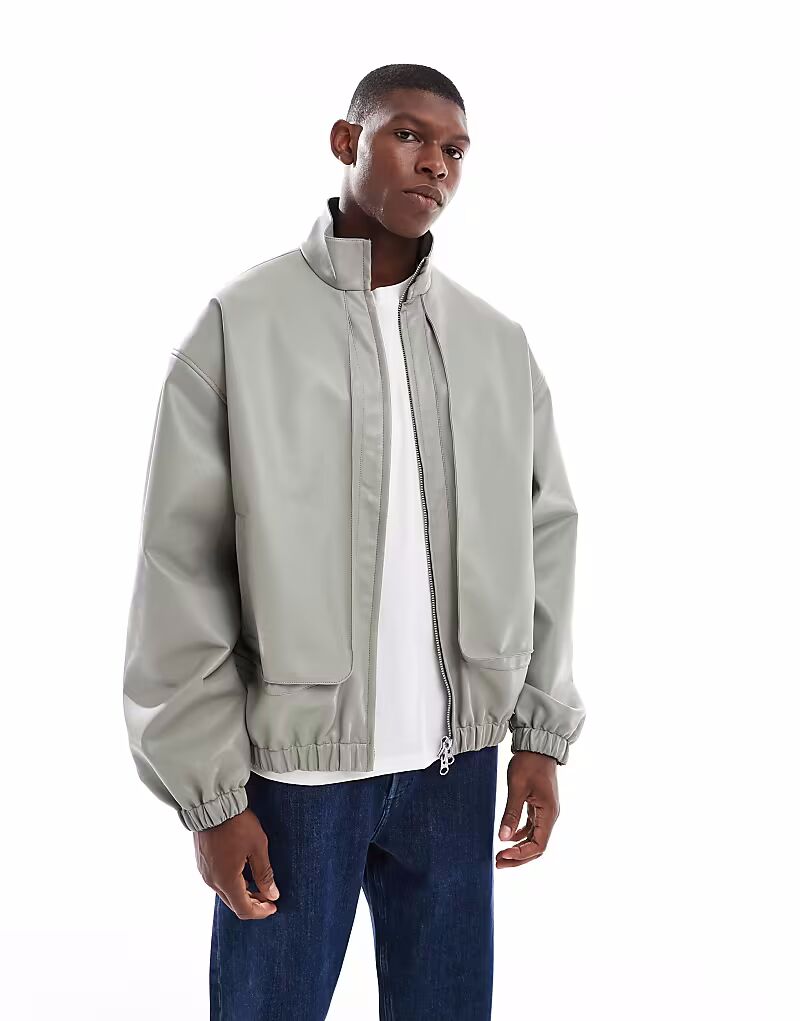 Спортивная куртка из искусственной кожи серого цвета Asos Design
Спортивная куртка из искусственной кожи серого цвета Asos Design