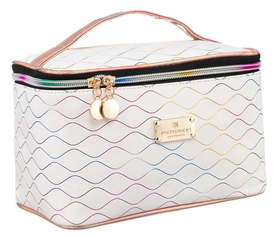 PETERSON Вместительная и функциональная женская косметичка белого цвета с застежкой-молнией, дорожный органайзер, ручки для переноски, отделения для кистей, косметика, элегантный подарок
PETERSON Вместительная и функциональная женская косметичка белого цвета с застежкой-молнией, дорожный органайзер, ручки для переноски, отделения для кистей, косметика, элегантный подарок