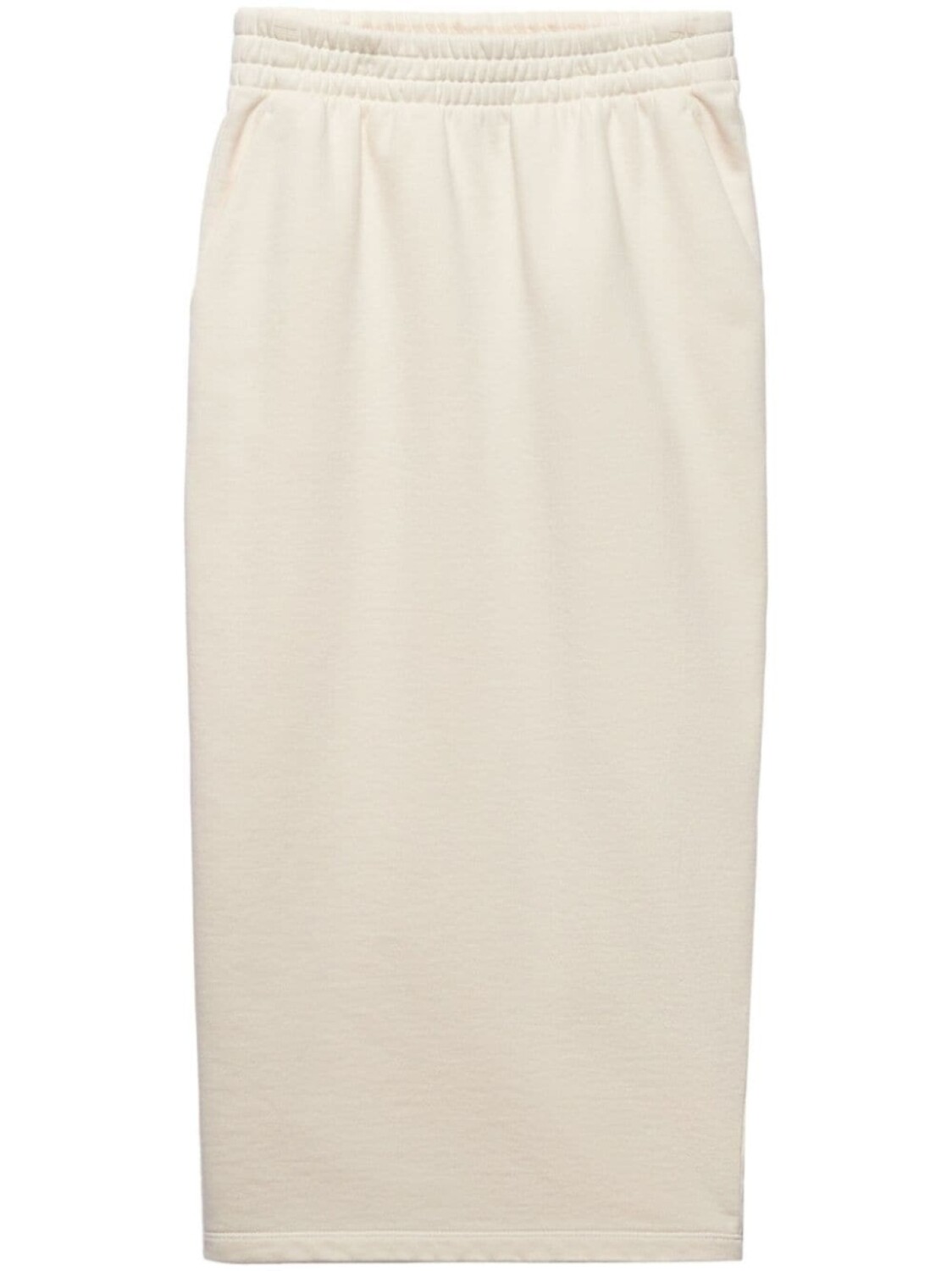 Prada юбка миди из джерси с логотипом, нейтральный цвет 
Prada юбка миди из джерси с логотипом, нейтральный цвет