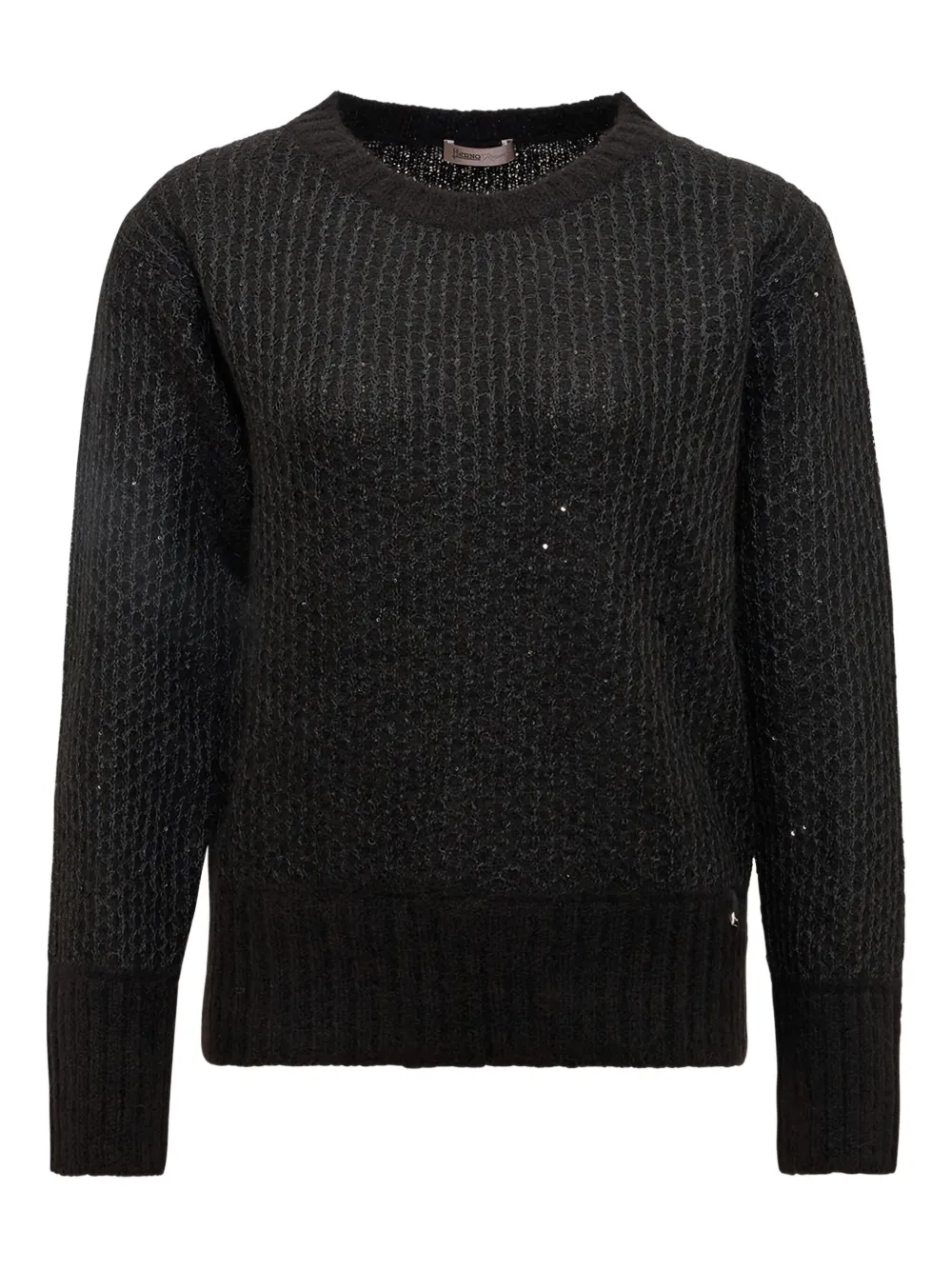 Свитер, украшенный пайетками Herno, черный 
Свитер, украшенный пайетками Herno, черный