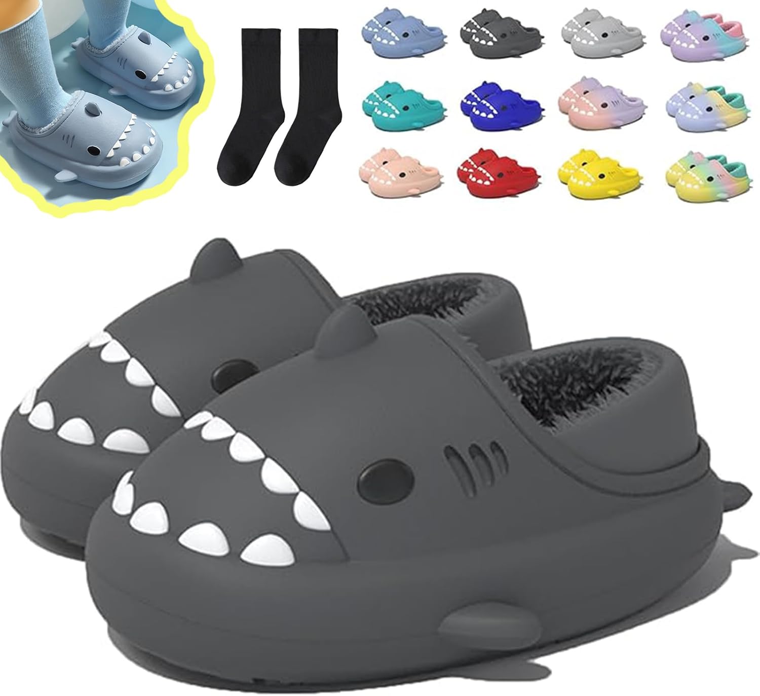Зимние тапочки в виде акулы, тапочки с акулой со съемной плюшевой подкладкой, теплые зимние плюшевые удобные нескользящие шлепанцы Generic, черный
Зимние тапочки в виде акулы, тапочки с акулой со съемной плюшевой подкладкой, теплые зимние плюшевые удобные нескользящие шлепанцы Generic, черный