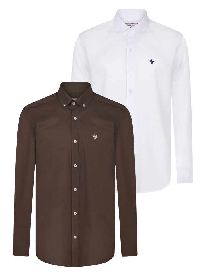 Рубашка белого и темно-коричневого цветов Felix Hardy
Рубашка белого и темно-коричневого цветов Felix Hardy