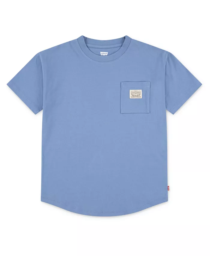 Футболка для больших мальчиков с закругленным подолом и накладным карманом Levi's, синий
Футболка для больших мальчиков с закругленным подолом и накладным карманом Levi's, синий