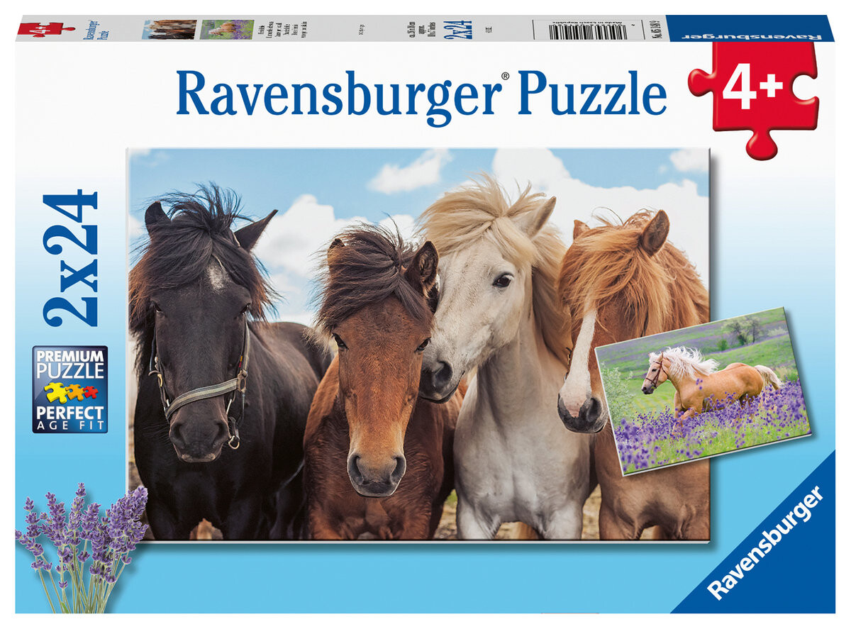 Ravensburger, пазл, Лошади, 2х24 шт.
Ravensburger, пазл, Лошади, 2х24 шт.