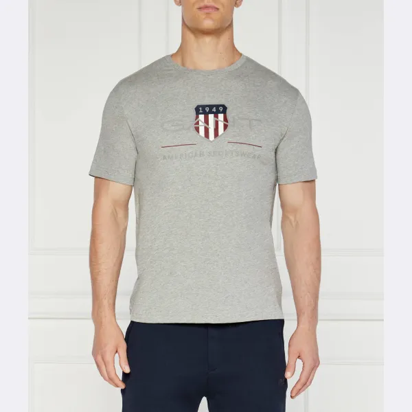 Футболка стандартного кроя Gant, серый 
Футболка стандартного кроя Gant, серый