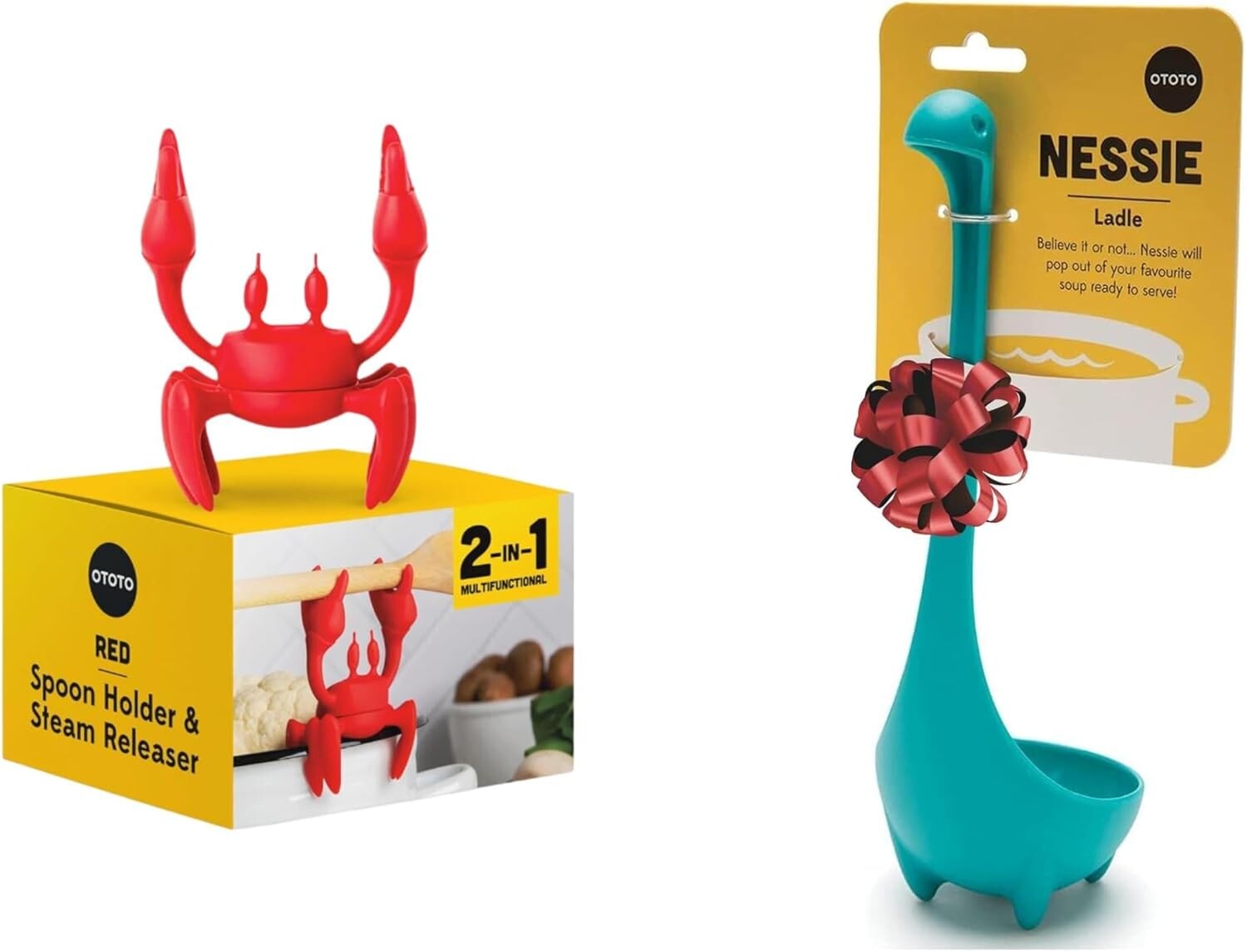 Комплект из 2!!! - OTOTO Red the Crab Силиконовая подставка для посуды и оригинальный половник Nessie от OTOTO - Половник для супа, забавный кухонный гаджет, Red
Комплект из 2!!! - OTOTO Red the Crab Силиконовая подставка для посуды и оригинальный половник Nessie от OTOTO - Половник для супа, забавный кухонный гаджет, Red