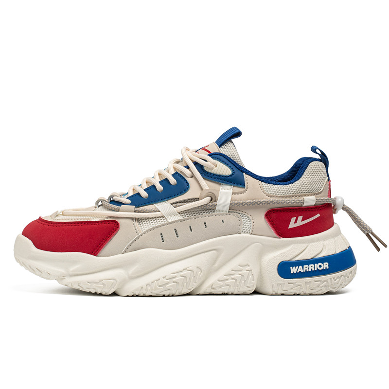 WARRIOR Нескользящие и износостойкие низкие кроссовки, увеличивающие рост, мужские, бежево-красные 
WARRIOR Нескользящие и износостойкие низкие кроссовки, увеличивающие рост, мужские, бежево-красные