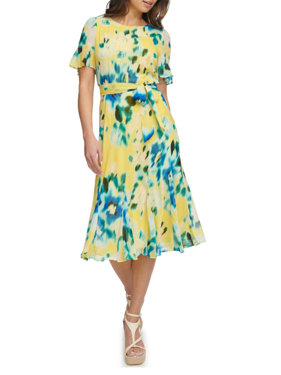 Платье миди из шифона с цветочным принтом, облегающее и расклешенное DKNY, цвет Lemon Zest
Платье миди из шифона с цветочным принтом, облегающее и расклешенное DKNY, цвет Lemon Zest